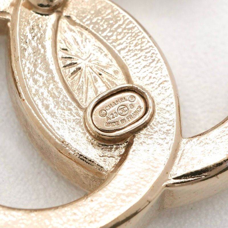 Chanel Earrings Earring Gold Coco Mark Rhinestone