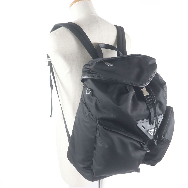 Prada 2vz108 Triangle Logo Re-nylon 2WAY Backpack Shoulder Bag Black Storage
