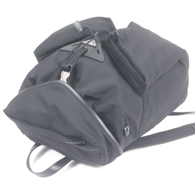 Prada 2vz108 Triangle Logo Re-nylon 2WAY Backpack Shoulder Bag Black Storage