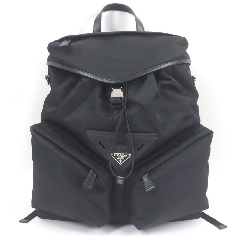Prada 2vz108 Triangle Logo Re-nylon 2WAY Backpack Shoulder Bag Black Storage