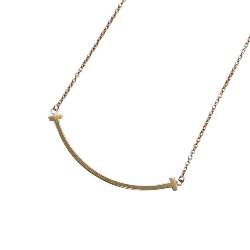 Tiffany & Co Necklace T-smile Pendant Small 60011679 Au750 Yellow Gold Tiffany