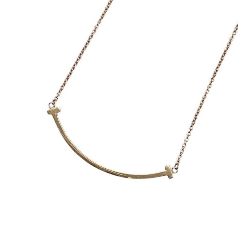 Tiffany & Co Necklace T-smile Pendant Small 60011679 Au750 Yellow Gold Tiffany