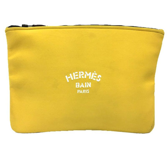 Hermes Trousse Flat Neobain MM Flat Pouch Clutch Bag Yellow Aq11804