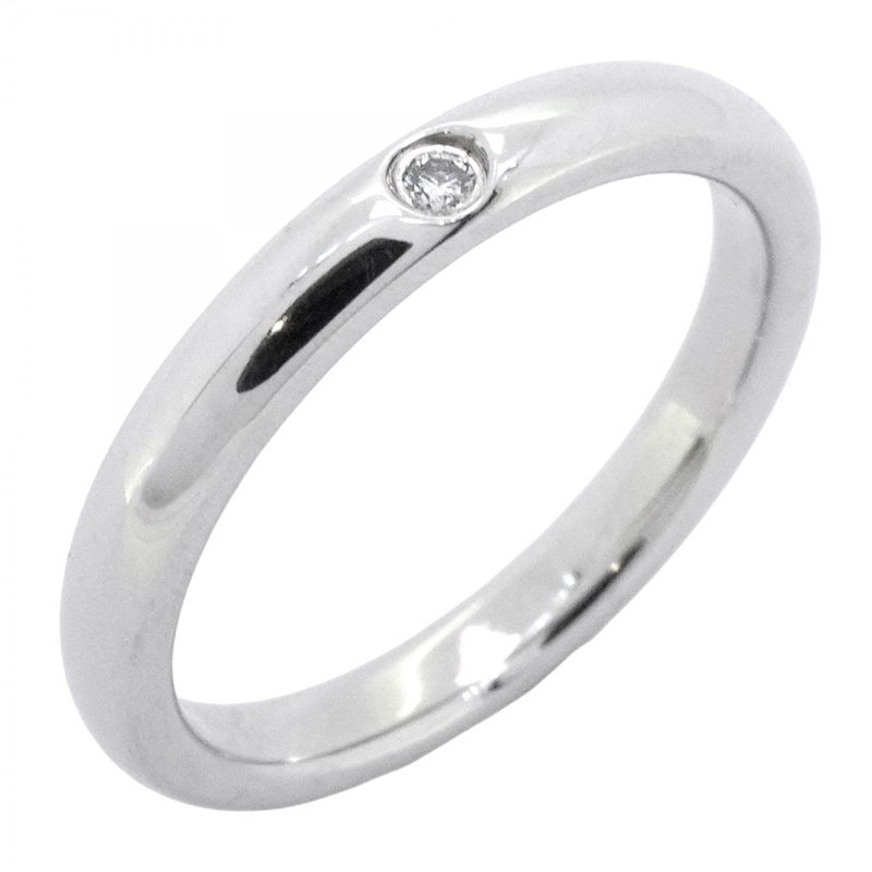 Tiffany & Co Ring Stacking Band 1PD Pt950 Platinum Diamond #115 Ladies