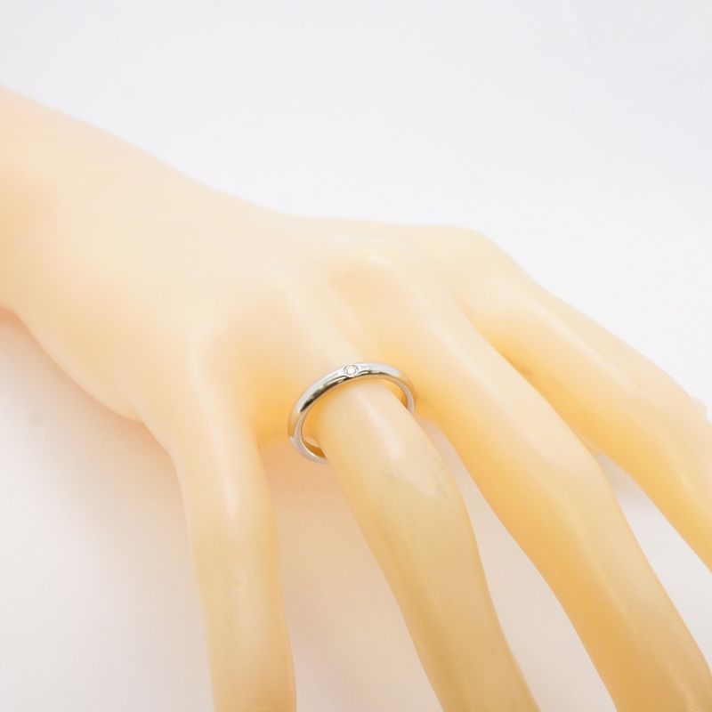 Tiffany & Co Ring Stacking Band 1PD Pt950 Platinum Diamond #115 Ladies