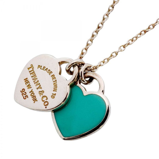 Tiffany & Co Necklace Return To Heart Silver 925 Blue Ladies