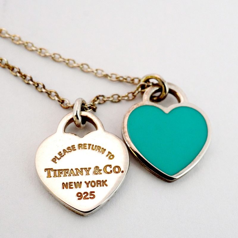 Tiffany & Co Necklace Return To Heart Silver 925 Blue Ladies