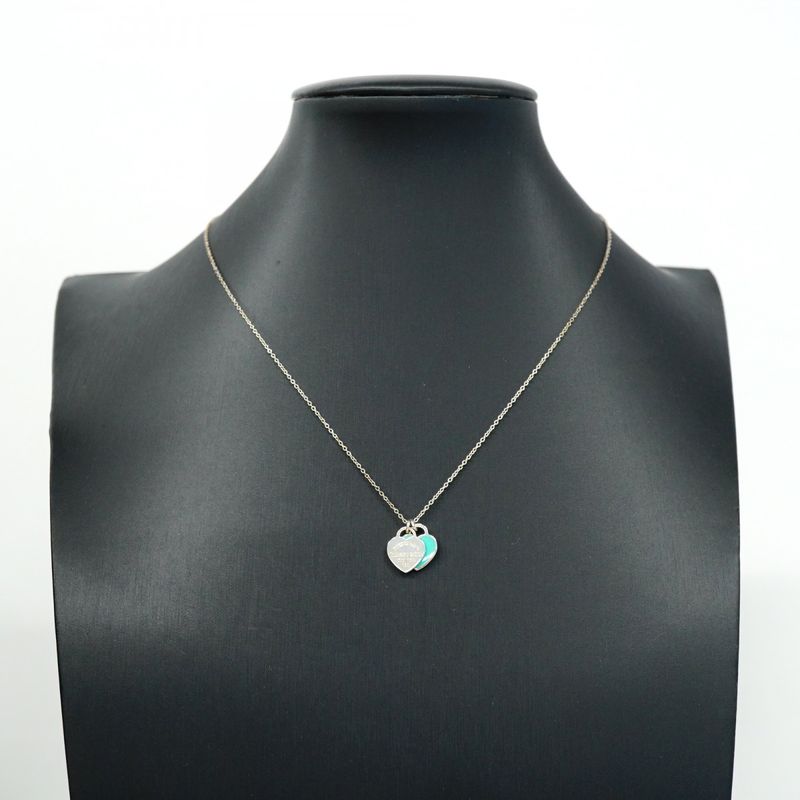 Tiffany & Co Necklace Return To Heart Silver 925 Blue Ladies