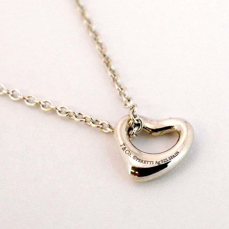 Tiffany & Co Necklace Open Heart Silver 925 Ladies