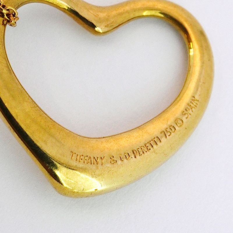 Tiffany & Co Necklace Open Heart 18K Yellow Gold Yellow Gold Ladies