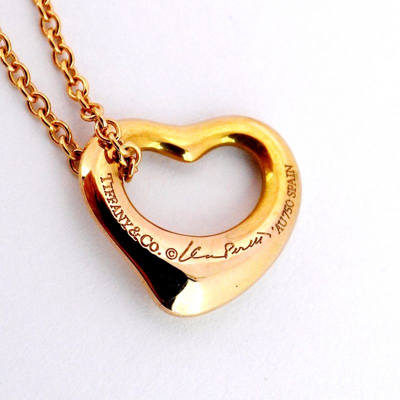 Tiffany & Co Necklace Open Heart 18K Pink Gold Pink Gold Ladies