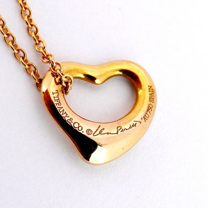 Tiffany & Co Necklace Open Heart 18K Pink Gold Pink Gold Ladies