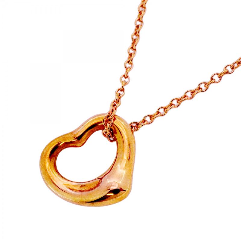Tiffany & Co Necklace Open Heart 18K Pink Gold Pink Gold Ladies