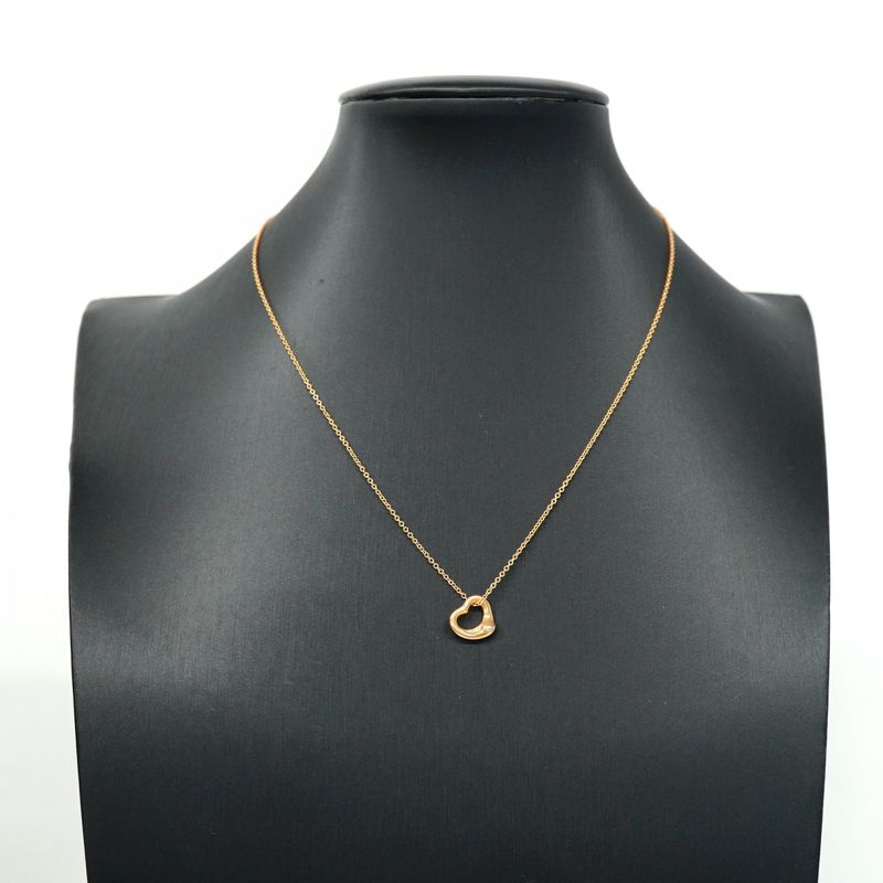 Tiffany & Co Necklace Open Heart 18K Pink Gold Pink Gold Ladies
