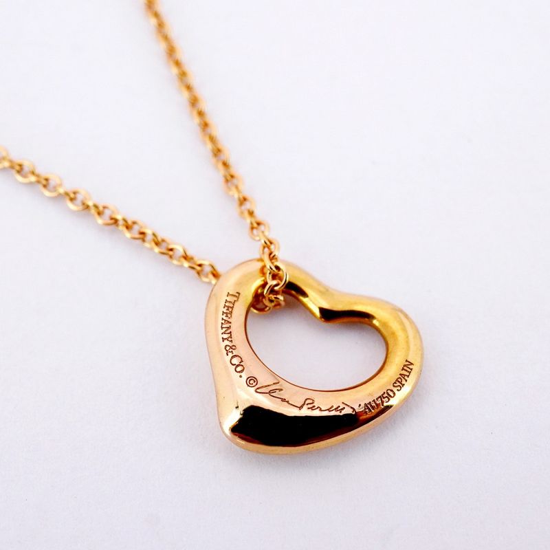 Tiffany & Co Necklace Open Heart 18K Pink Gold Pink Gold Ladies