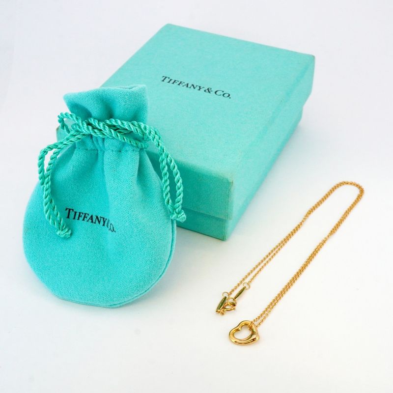 Tiffany & Co Necklace Open Heart 18K Pink Gold Pink Gold Ladies