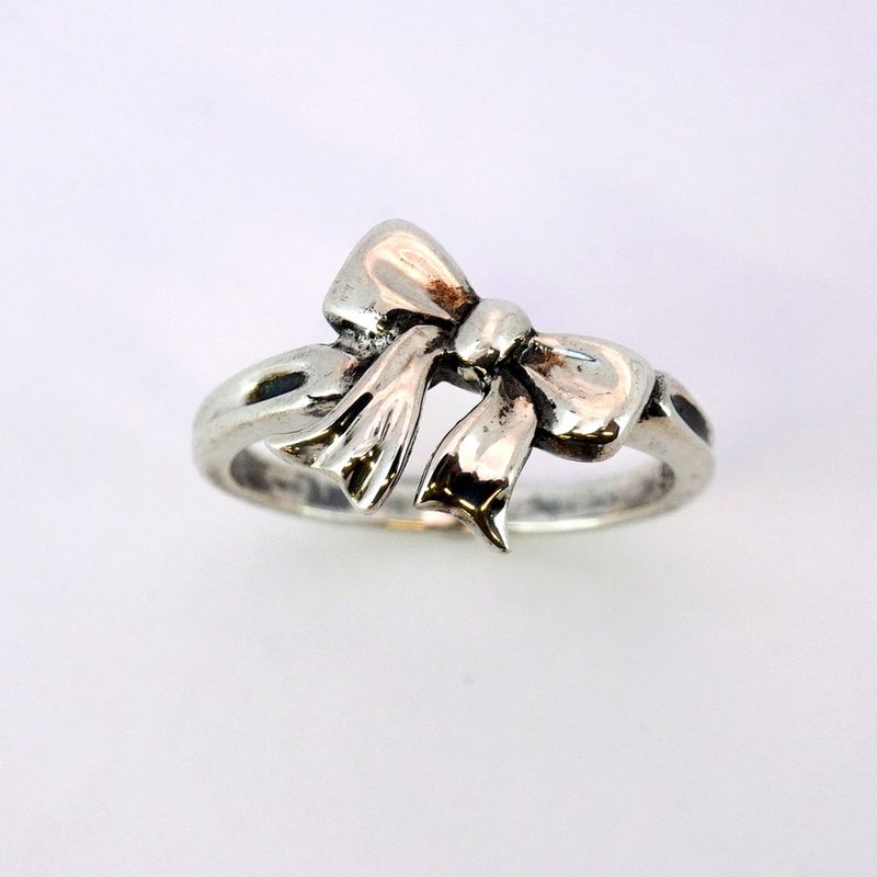 Tiffany & Co Ring Ribbon Motif Silver 925 Size 13 Ladies