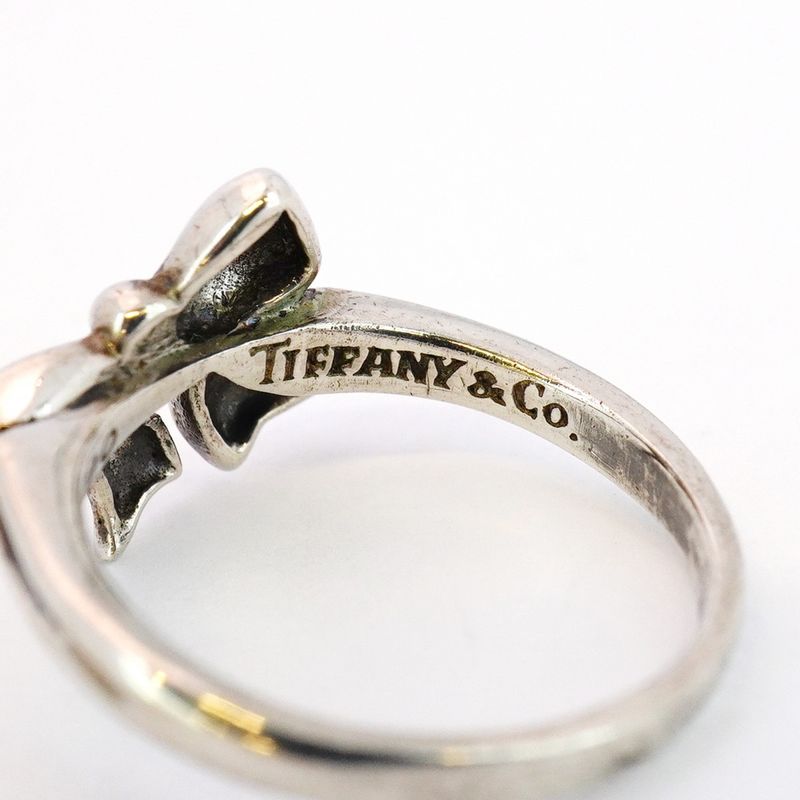 Tiffany & Co Ring Ribbon Motif Silver 925 Size 13 Ladies