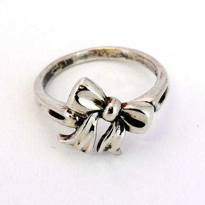 Tiffany & Co Ring Ribbon Motif Silver 925 Size 13 Ladies