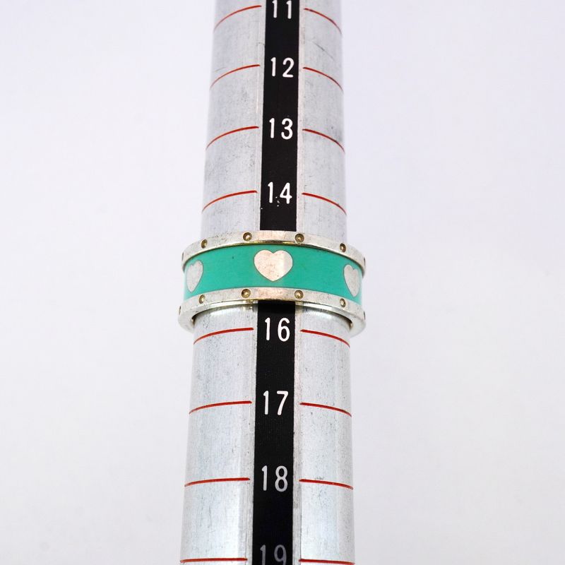 Tiffany & Co Ring Return To / Love Heart 925 Silver Blue #155 Ladies