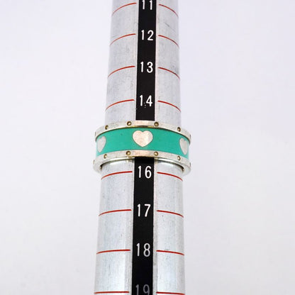 Tiffany & Co Ring Return To / Love Heart 925 Silver Blue #155 Ladies