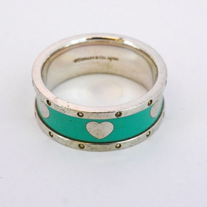Tiffany & Co Ring Return To / Love Heart 925 Silver Blue #155 Ladies