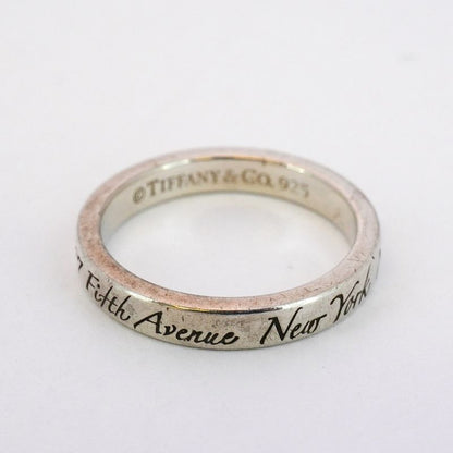 Tiffany & Co Ring Notes Narrow Silver 925 Size 8 Ladies