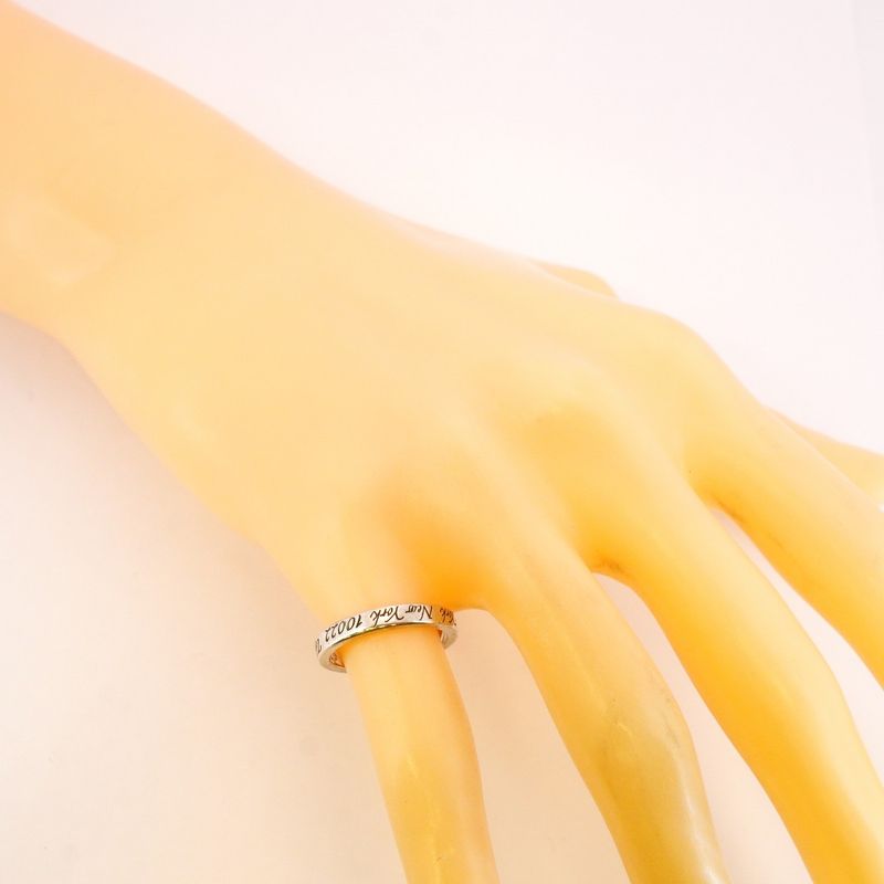 Tiffany & Co Ring Notes Narrow Silver 925 Size 8 Ladies