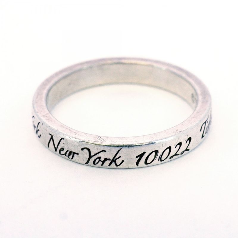 Tiffany & Co Ring Notes Narrow Silver 925 Size 8 Ladies