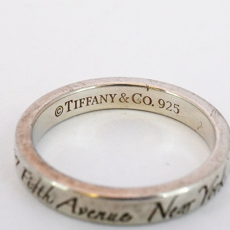 Tiffany & Co Ring Notes Narrow Silver 925 Size 8 Ladies