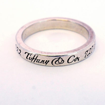 Tiffany & Co Ring Notes Narrow Silver 925 Size 8 Ladies
