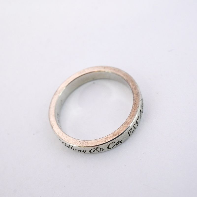 Tiffany & Co Ring Notes Narrow Silver 925 Size 8 Ladies