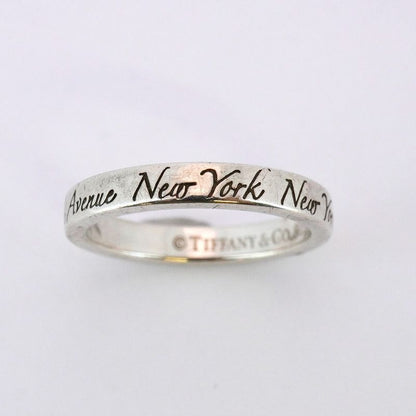 Tiffany & Co Ring Notes Narrow Silver 925 Size 8 Ladies