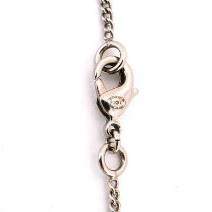 Chanel Necklace Coco Mark Metal Faux Pearl Silver Ladies