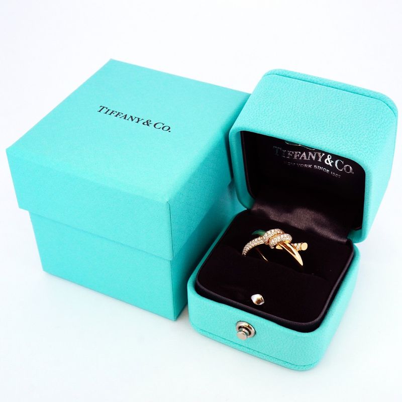 Tiffany & Co Ring Knot/double Row 18K Pink Gold Pink Gold Diamond 031ct 95