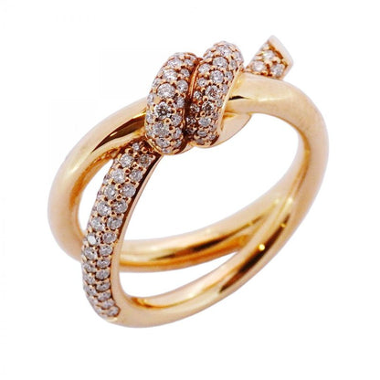 Tiffany & Co Ring Knot/double Row 18K Pink Gold Pink Gold Diamond 031ct 95