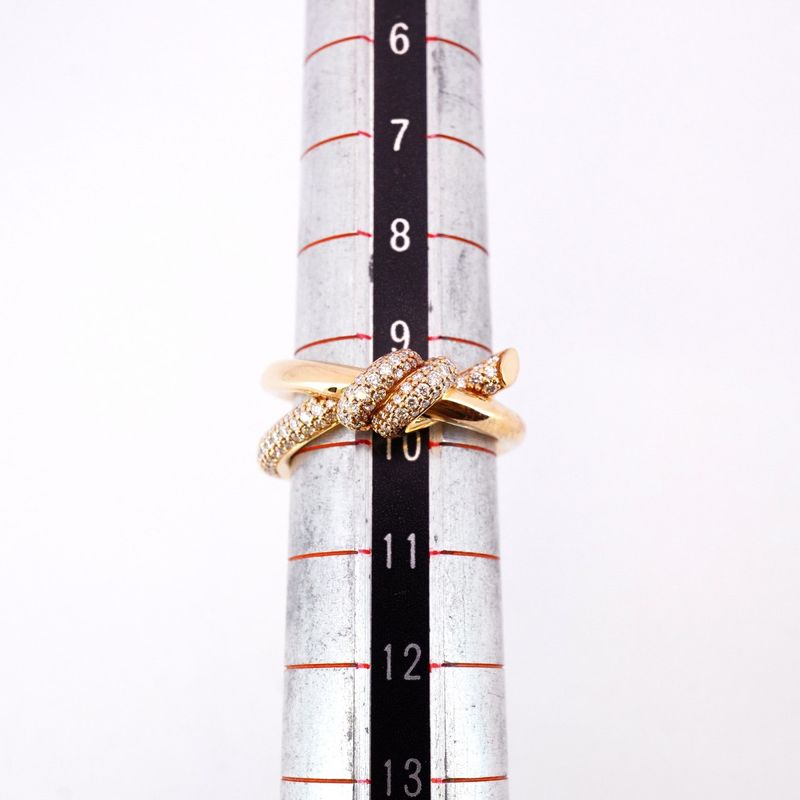 Tiffany & Co Ring Knot/double Row 18K Pink Gold Pink Gold Diamond 031ct 95