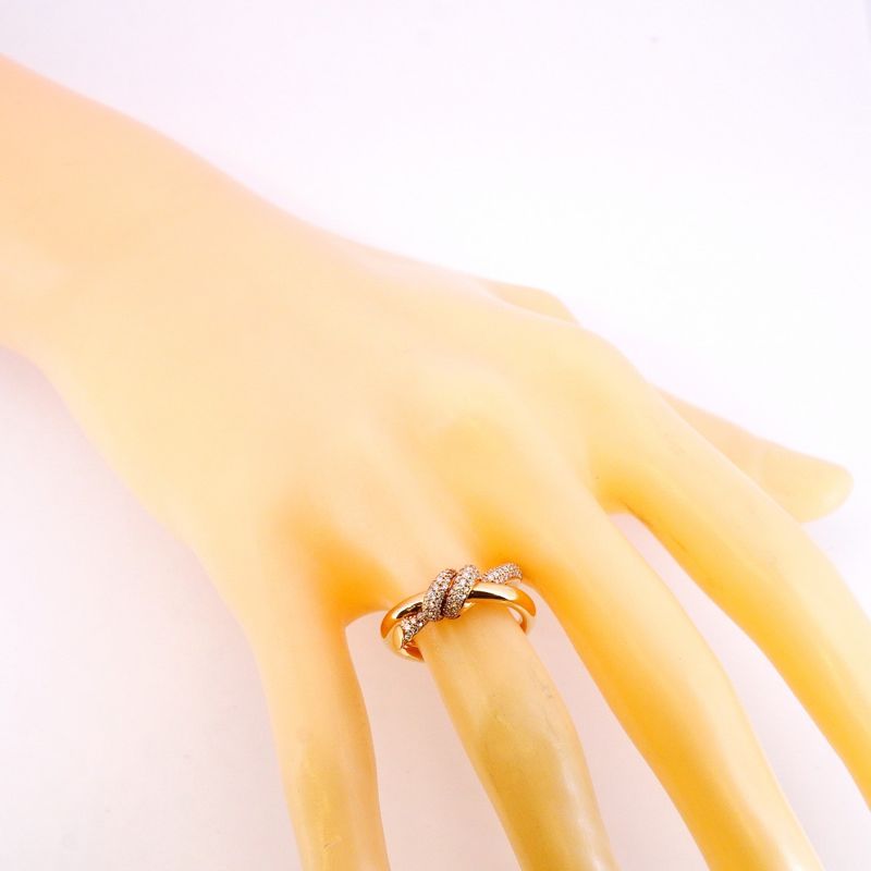 Tiffany & Co Ring Knot/double Row 18K Pink Gold Pink Gold Diamond 031ct 95