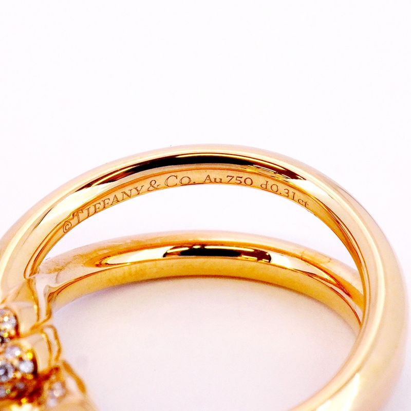 Tiffany & Co Ring Knot/double Row 18K Pink Gold Pink Gold Diamond 031ct 95