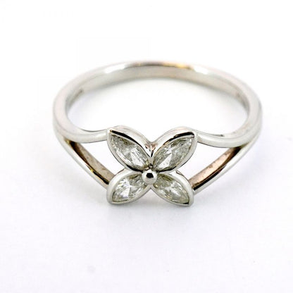 Tiffany & Co Ring Victoria 4PD Pt950 Platinum Diamond #9 Ladies