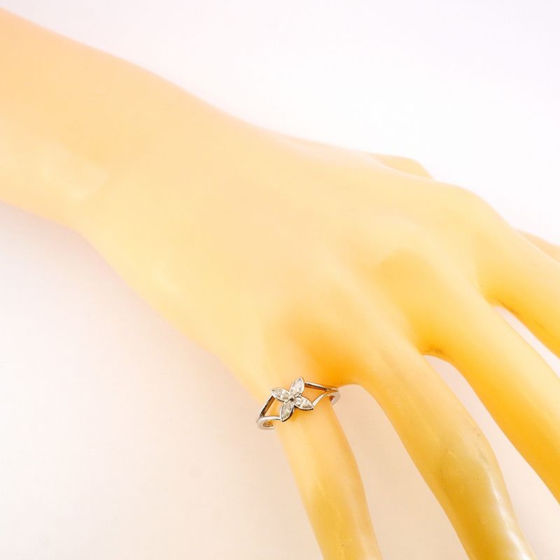 Tiffany & Co Ring Victoria 4PD Pt950 Platinum Diamond #9 Ladies