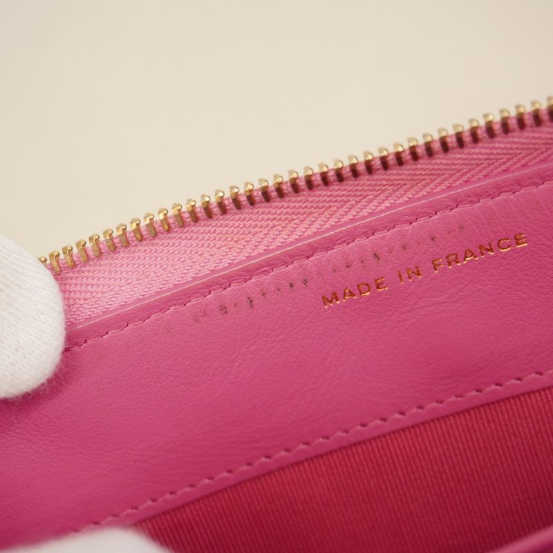 Chanel Long Wallet Matelasse Caviar Skin Pink Gold Hardware Women