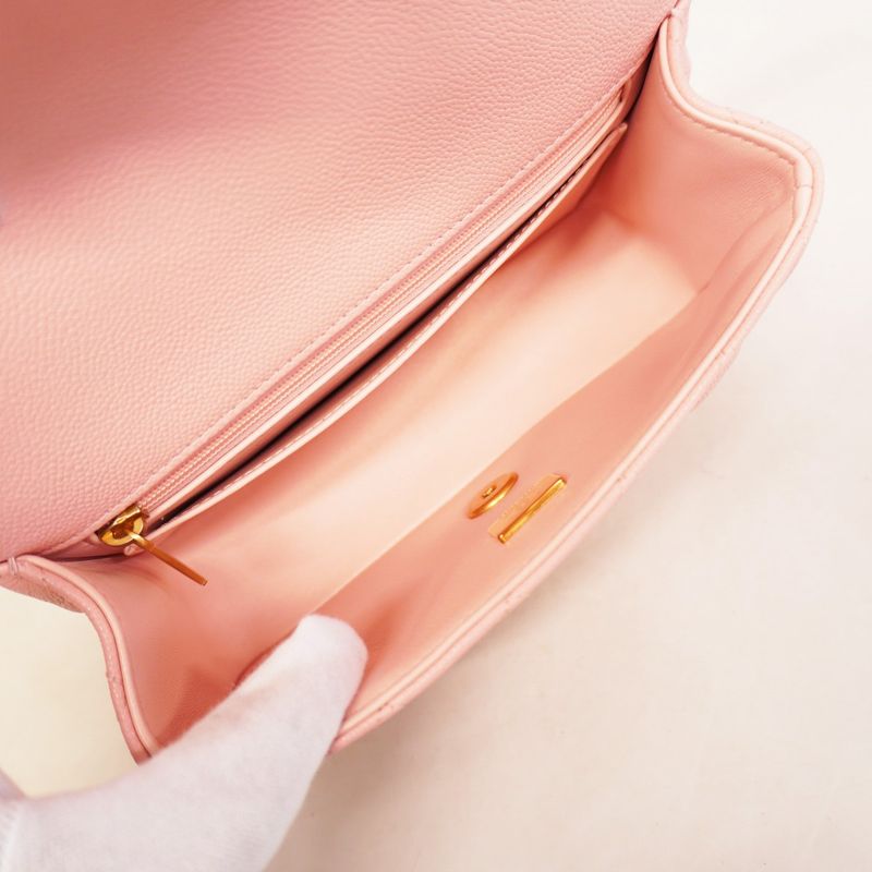 Chanel Handbag Matelasse Caviar Skin Pink Gold Hardware 2way Bag Ladies