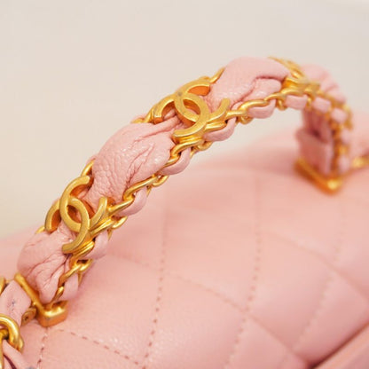Chanel Handbag Matelasse Caviar Skin Pink Gold Hardware 2way Bag Ladies
