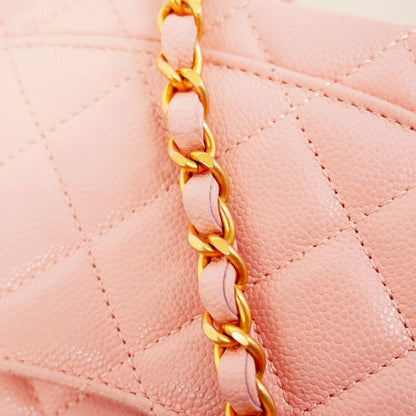 Chanel Handbag Matelasse Caviar Skin Pink Gold Hardware 2way Bag Ladies