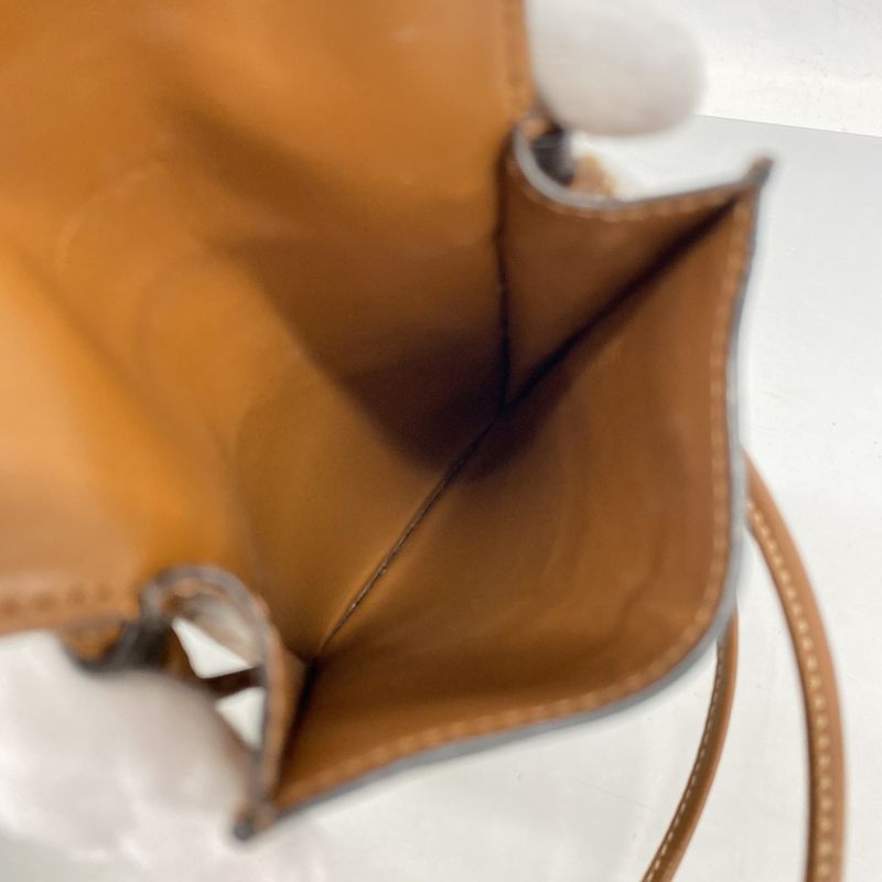 Celine Mobile Pouch Triomphe PVC Black Brown Women's