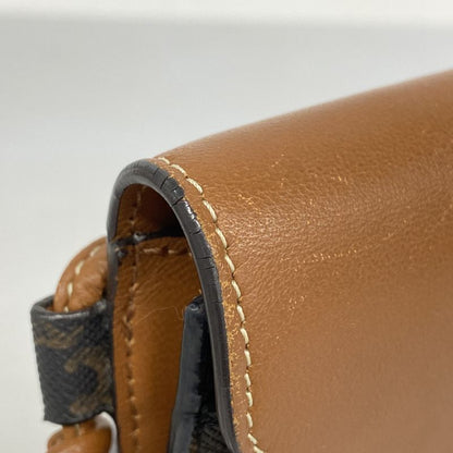 Celine Mobile Pouch Triomphe PVC Black Brown Women's