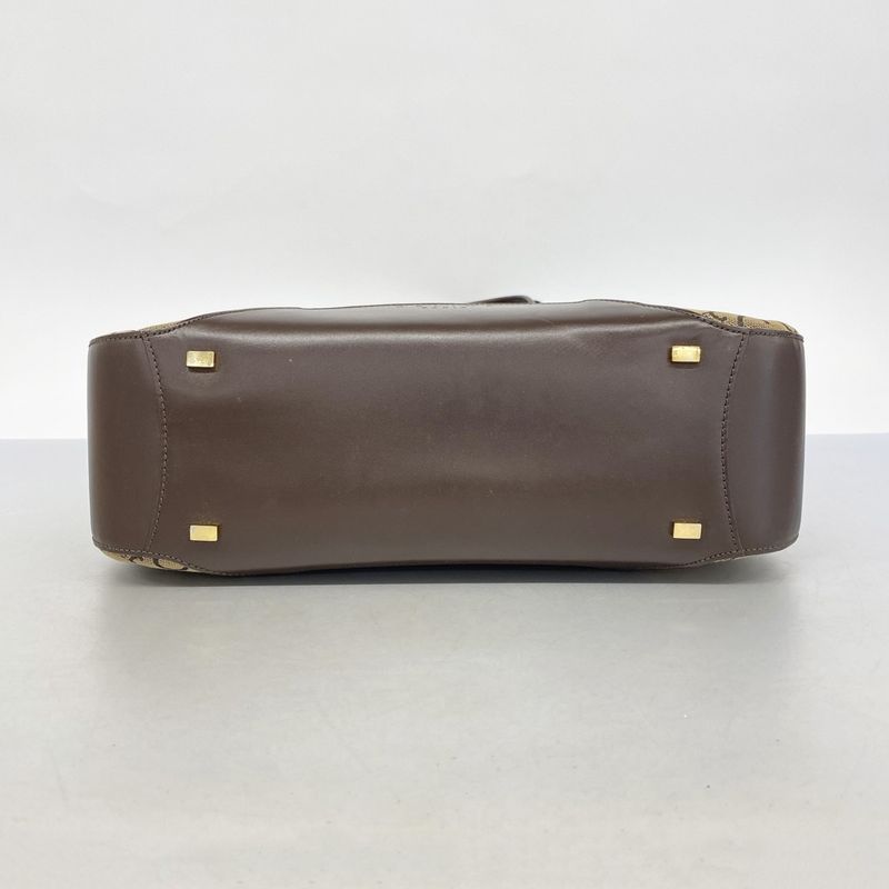 Celine Tote Bag C Macadam Canvas Beige Brown Gold Hardware Women's