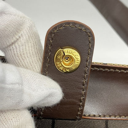 Celine Tote Bag C Macadam Canvas Beige Brown Gold Hardware Women's