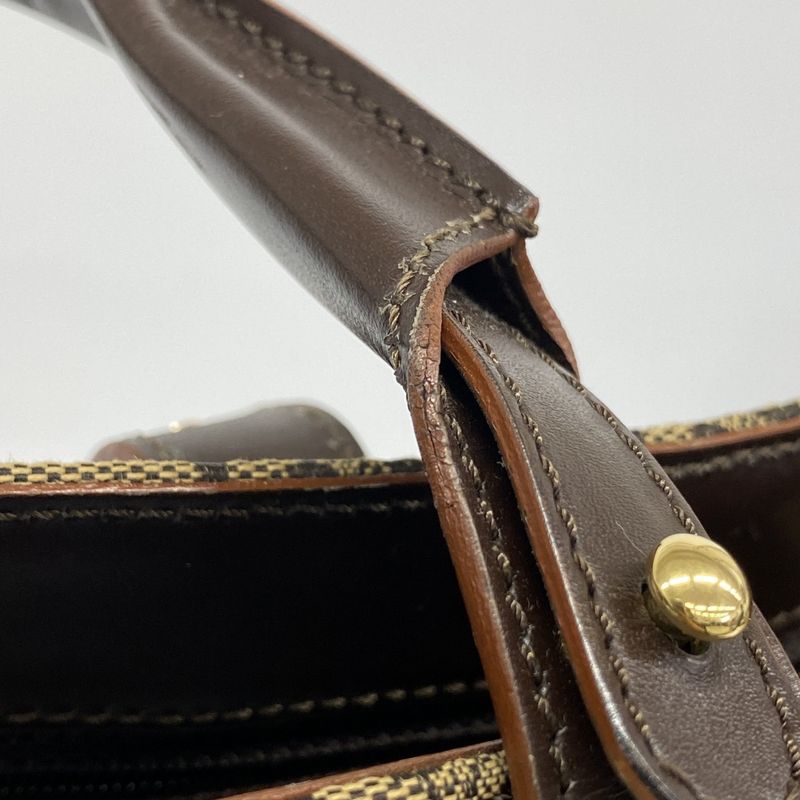 Celine Tote Bag C Macadam Canvas Beige Brown Gold Hardware Women's